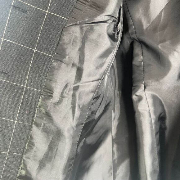 Anne‎ Klein Suits Black Lightly Checkered Lined Blazer Single Breasted Size 6 - Picture 5 of 9